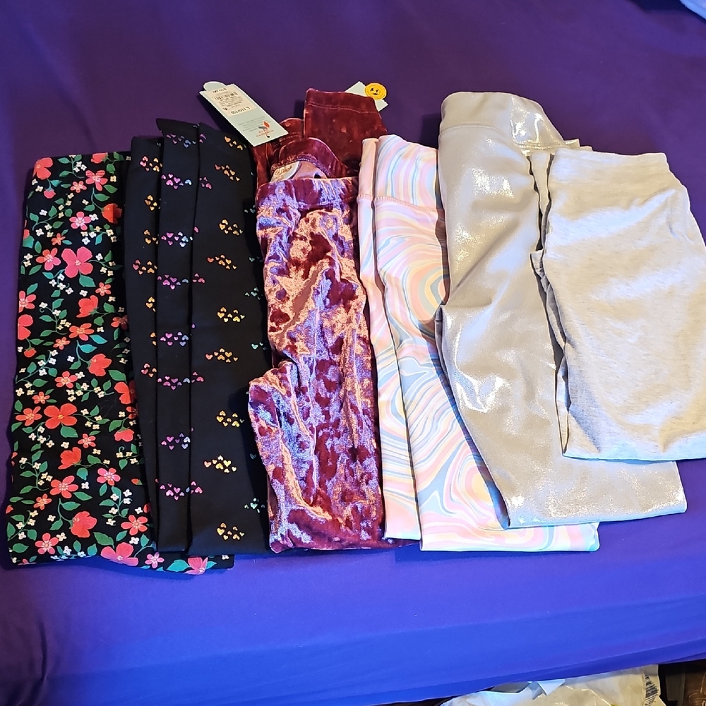 Cat & Jack Floral, Velvet, and Shimmer Leggings Set